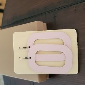 Nickel and Suede pink desert bloch earrings